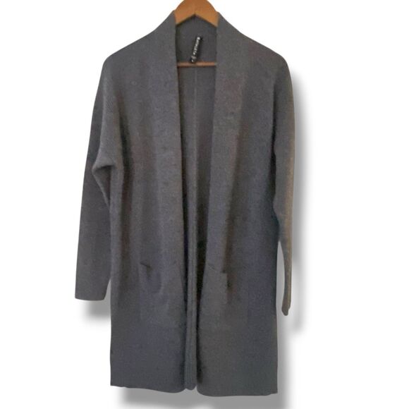 ATHLETA Spirit Wool Cashmere Wrap Cozy Sweater Cardigan Small Gray Pockets Cozy - Picture 2 of 11